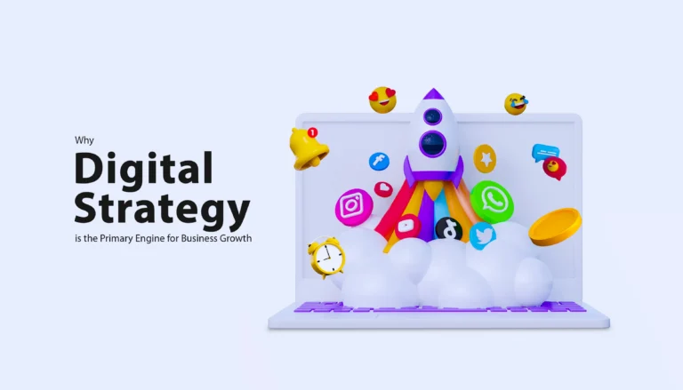 Digital Strategy feature graphic with channel icons