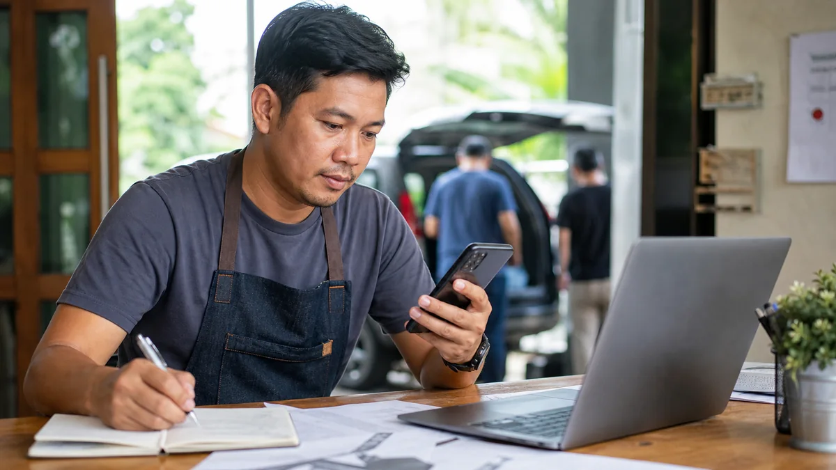 Business owner tracking inquiry calls before increasing marketing spend