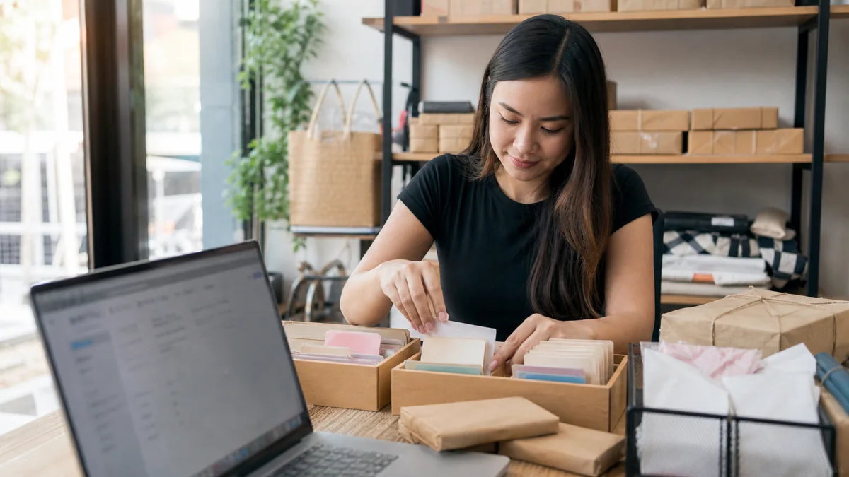 Retail workspace organizing customer leads by intent