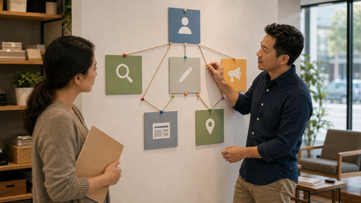 digital marketing services for small business conversion and measurement planning board
