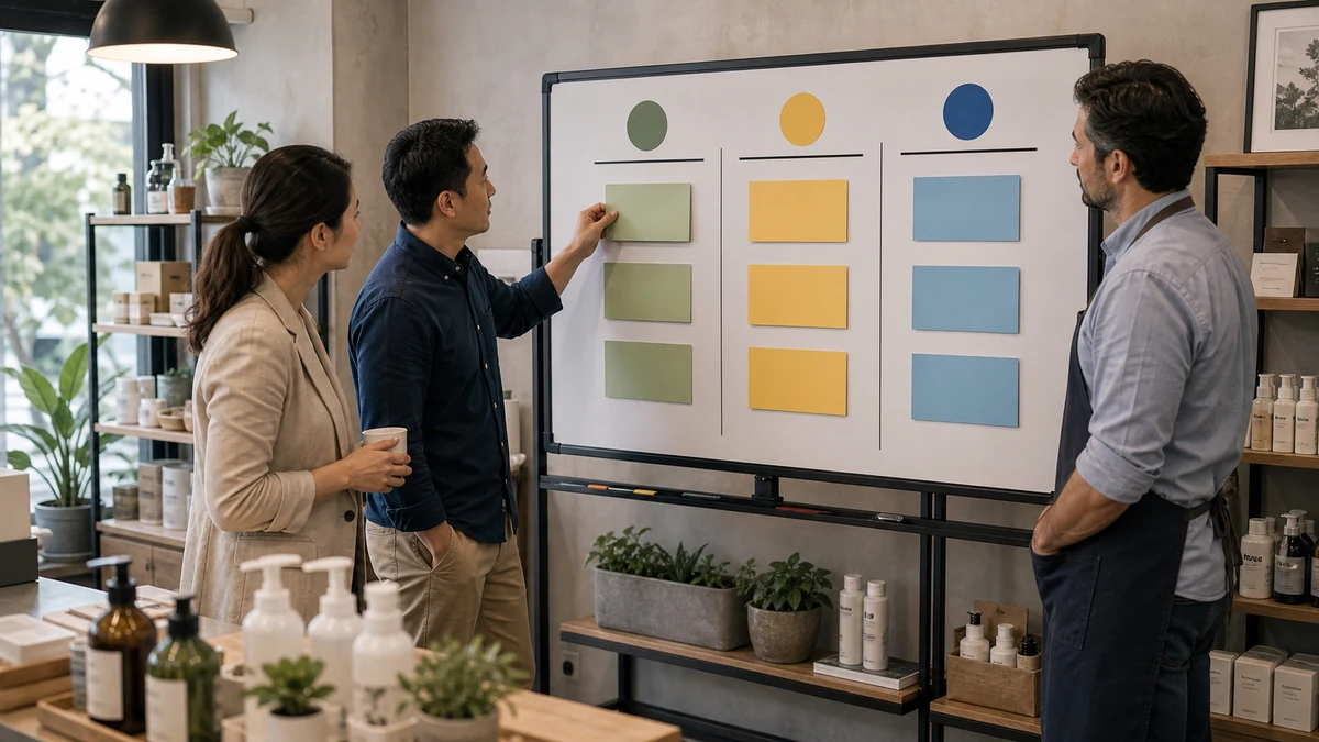 digital marketing strategy for small business conversion and measurement planning board