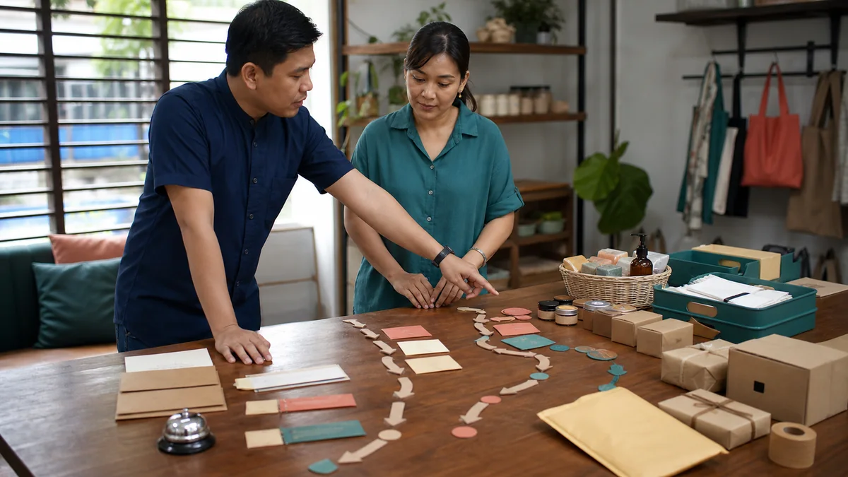 Service website and ecommerce customer journey comparison