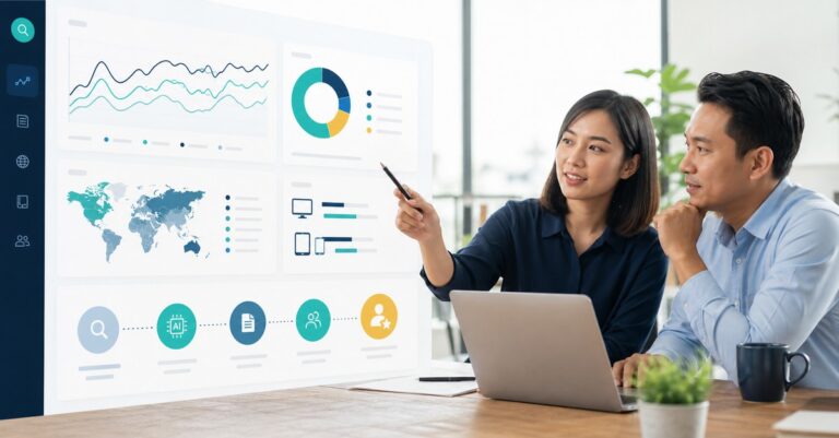 A marketing analyst reviewing AI search performance in Google Search Console