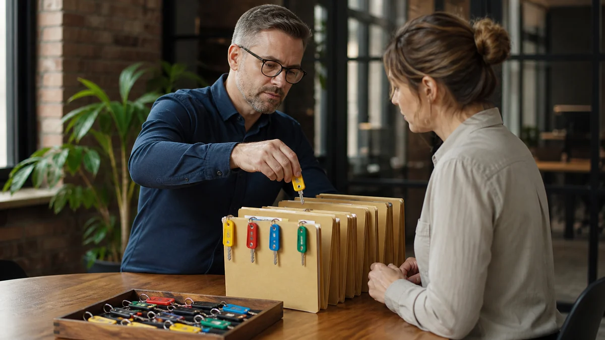 Business owner assigning role-based access and reviewing an executive support handoff